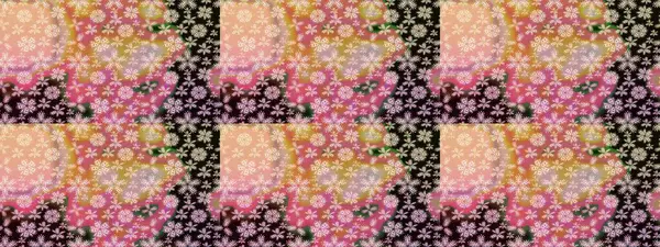 Raster illüstrasyonu. Çiçek süslemeli çizim deseni. Pembe renkte çiçekler.