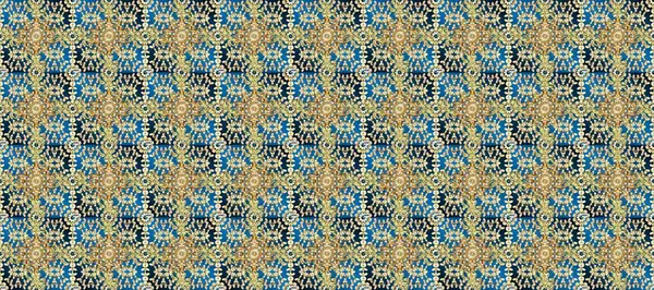 Altın desenli mavi, bej ve nötr renklerde altın elementler. Arkaplan, kumaş, altın duvar kağıdı. Raster altın pürüzsüz desen. Düz elle çizilmiş vintage koleksiyonu.