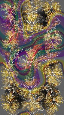 Raster illüstrasyonu. Kar taneleri arka planda. Renkli arka planda izole edilmiş kar tanelerinin düz tasarımı. Kar taneleri deseni. Kar tanesi süslemeli desen.