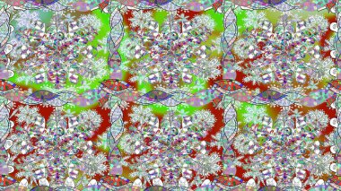 Raster düz çiçekleri pürüzsüz desen. Tarafsız renklerde çiçekler. Tasarım hediye paketi, tebrik kartları, posterler ve afiş tasarımı.