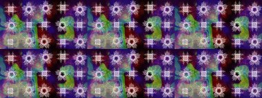 Renkli arka planda güzel kar taneleri. Raster kar taneleri deseni. Raster illüstrasyonu.