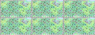 Rastgele mavi ve yeşil kelebekler sevimli desenler. Davetiye, kart ve parmak izi için basit kadınsı bir model. Raster illüstrasyonu. Mavi ve yeşil arka planda kelebek.