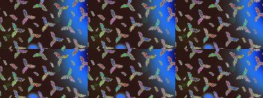 Renk arka plan üzerinde izole soyut kar taneleri ile düz tasarım. Kar tanesi renkli desen. Snowflakes desen. Raster resim. Raster kar taneleri arka plan.