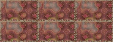 Sabıka fotoğraflarında, bebek kıyafetlerinde, duvar kâğıtlarında, paket kutularında falan kullanılabilir. Zarif, parlak ve pürüzsüz kahverengi çiçek deseni tasarımı.