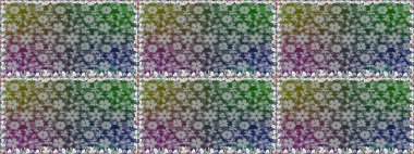 Çiçek ve yapraklı karalama şeklinde Raster çiçek deseni. Raster illüstrasyonu. Nazikçe, rengarenk bahar çiçekleri.