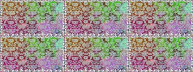 Çiçek ve yapraklı karalama şeklinde Raster çiçek deseni. Tarafsız renklerde bahar çiçekleri. Raster illüstrasyonu.