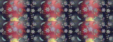 Bahar çiçekli, dikişsiz, sevimli çiçek deseni. Güzel kumaş deseni. Raster illüstrasyonu.