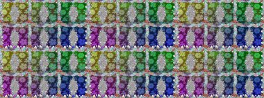 Raster dikişsiz çiçek deseni. Vadinin yeşil renkli çiçekleri.