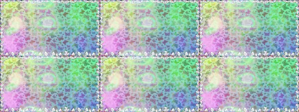 Şirin kelebeklerin kusursuz desenleri. Raster. Tarafsız ve mavi renkli resimler. Moda Kumaşı Tasarımı. El çizimi illüstrasyon.