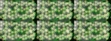 Modern soyut tasarım posteri, kapak, yeşil, nötr ve sarı renkli kart tasarımı. Retro tarzı, kış elementleri. Kar taneleri tasarımı. Moda olmuş kar taneleri ve elementler Memphis kartları.