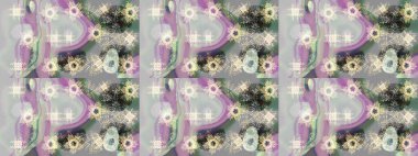 Kar taneleri arka planda. Arkaplanda soyut kar taneleri olan düz tasarım. Kar tanesi süsleme deseni. Kar taneleri deseni. Raster illüstrasyonu.