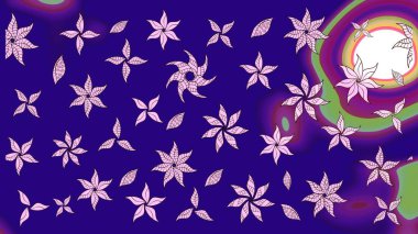 Klasik çiçek tasarımı elementleri. Raster illüstrasyonu. Mavi kıvırcık çiçekler mavi renkte şekillenir.