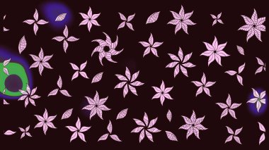 Kumaş desenli papatya çiçeği detayı. Kahverengi renkte çiçekler.