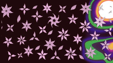 Raster Henna dövme stili. Etnik Mandala süsü. Kızılderili desenli desenli desenli şal deseni. Tekstil, tebrik kartı, boyama kitabı, telefon kılıfı baskısı için kullanılabilir.