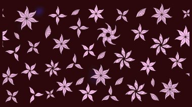 Kahverengi renkli çiçekler. Düz Çiçek Elementleri Tasarımı. Raster illüstrasyonundaki çiçek desenli çizim. Renkli Bahar Teması çizim şablonu.