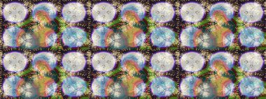 3D çiçekler, eskiz. Raster illüstrasyonu. Tarafsız renklerde.