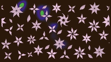 Miles Fleur, süslü püslü bir süs. Tomurcukları papatya çiçekleri olan sevimli bir çiçek deseni. Eskiz geçmişi. Kumaş, tekstil, duvar kağıdı baskısı için. Raster illüstrasyonu. Antika retro tarzı.