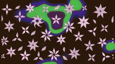 Suluboya çizim kalıbı. Çiçekler suluboya tarzında kahverengi renkte. Çiçek izi.