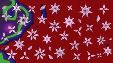 Çiçek kırmızısı eskiz deseni. Raster çiçek izi. Raster Yumuşak kumaş deseni. Klasik taslak çizimi.