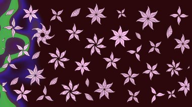 El yapımı çiçek ve bitki koleksiyonu. Raster illüstrasyonu. Şirin karalamalı çiçek desenli çizim. Raster illüstrasyonu. Eskiz tarzı kahverengi renklerde.