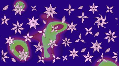 Mavi renkli mavi papatya deseni. Mavi renklerde. Raster illüstrasyonu.