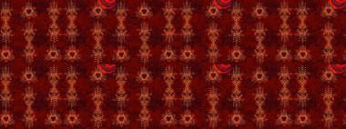 Çiçek Elementleri 'nin soyut geçmişi. Raster kış deseni. Kırmızı, siyah ve kahverengi renkler üzerine tasarım. Raster illüstrasyonu.