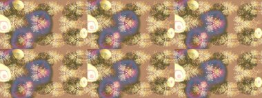 Kar tanelerinin soyut arkaplanlı Noel şablonu. Bej, kahverengi ve nötr renkler. Raster illüstrasyonu. Noel ve Yeni Yıl moda baskıları için tatil tasarımı.