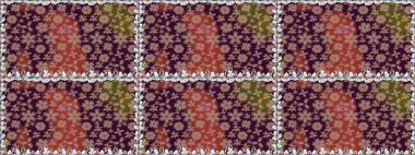 Bahar Tema Dikişsiz desen arka plan rengi. Çiçek ile sorunsuz raster arka plan. Çocuk tarzı. Düz çiçek öğeleri tasarım.