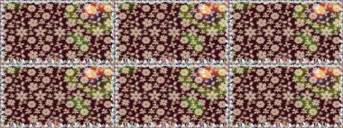 Kahverengi renkli çiçekler. Raster illüstrasyonunda kusursuz çiçek deseni.