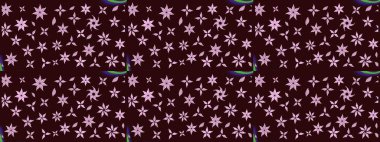 Kahverengi renkte manzaralı çiçek deseni. Sevgililer günü ve tebrik kartı konsepti için şık bir davetiye. Üst manzara, yumuşak stil. Çiçek kompozisyonu, el boyası, hassas şablon..