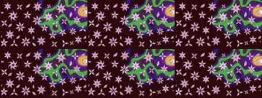 Suluboya, elle çizilmiş. Eskiz arkaplan modeli. Raster illüstrasyonu. Kahverengi yapraklı yabani çiçekler.