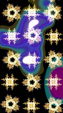 Chichi 'nin kumaş kalıbını çiz. Raster illüstrasyonu. Düz Çiçek Elementleri Tasarımı. Renkli Bahar Teması eskiz kalıbı. Çiçek deseni.