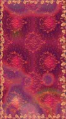 Raster. Düz Çiçek Elementleri Tasarımı. Renkli Bahar Teması Kusursuz Arkaplan.