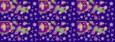 Raster illüstrasyonundaki çiçek desenli çizim. Mavi renkte çiçekler.