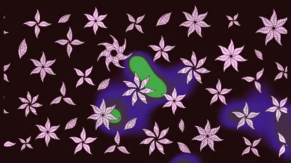 Düz Çiçek Elementleri Tasarımı. Renkli Yaz Temalı eskiz kalıbı. Sevimli çiçek raster deseni. Kahverengi renkte çiçekler.