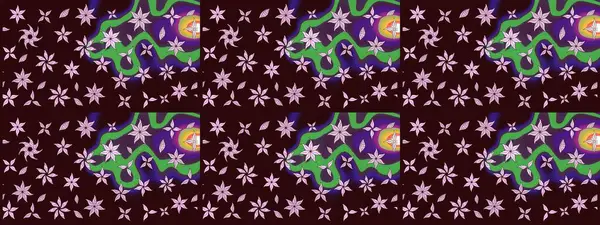 Suluboya, elle çizilmiş. Eskiz arkaplan modeli. Raster illüstrasyonu. Kahverengi yapraklı yabani çiçekler.