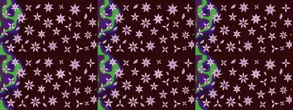 Kahverengi renkli çiçekler. Hediye ambalaj kağıdı, tebrik kartları, posterler ve pankart tasarımı. Raster düz çiçek çizim deseni.