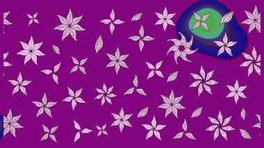 Düz Çiçek Elementleri Tasarımı. Raster illüstrasyonundaki çiçek desenli çizim. Renkli Bahar Teması eskiz kalıbı. Güzel kumaş deseni.