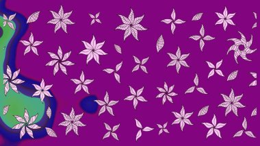 Mor renkte manzaralı çiçek deseni. Sevgililer günü ve tebrik kartı konsepti için şık bir davetiye. Üst manzara, yumuşak stil. Çiçek kompozisyonu, el boyası, hassas şablon..