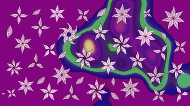 Nazik, narin çiçek arkaplanı. Çiçekli karalama şeklinde Raster çiçek deseni. Mor renkte çiçekler.