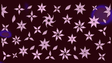 Renkli Bahar Teması eskiz kalıbı. Çiçek desenli eskiz. Kahverengi renkli çiçekler. Düz Çiçek Elementleri Tasarım Raster illüstrasyonu.