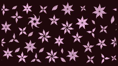 Kahverengi kıvırcık çiçekler kahverengi renklerde şekillenir. Klasik çiçek tasarımı elementleri. Raster illüstrasyonu.