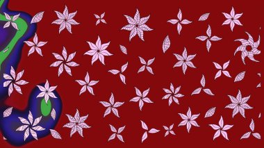Hediye ambalaj kağıdı, tebrik kartları, posterler ve pankart tasarımı. Kırmızı renkte çiçekler. Raster düz çiçek çizim deseni.
