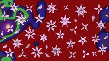 Kırmızı renkte çiçekler. Nazik, sevimli çiçek arkaplanı. Raster çiçek desenli ve çiçekli..