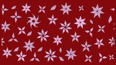 Düz Çiçek Elementleri Tasarımı. Güzel kumaş deseni. Raster Illustrasyon 'daki Çiçek Deseni' nin son moda çizimi. Renkli Yaz Teması çizim şablonu.