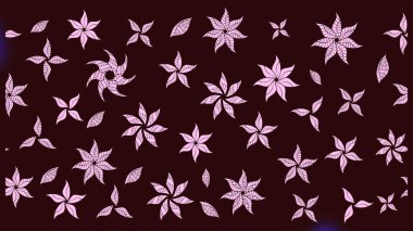 Kahverengi renkli çiçekler. Düz Çiçek Elementleri Tasarımı. Raster illüstrasyonundaki çiçek desenli çizim. Renkli Bahar Teması çizim şablonu.