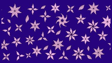 Renkli Bahar Teması eskiz kalıbı. Raster illüstrasyonundaki çiçek desenli çizim. Mavi renkli çiçekler. Düz Çiçek Elementleri Tasarımı.