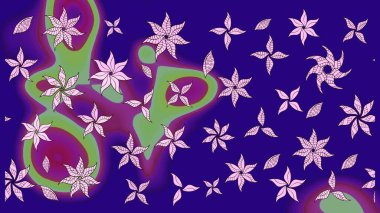 Arkaplan dokusu, duvar kağıdı, mavi renkli çiçek teması. Kabile sanatı boho baskısı, klasik çiçek arkaplanı. Soyut etnik raster çizim kalıbı.