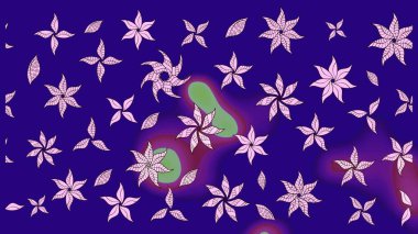 Kabile sanatı boho baskısı, klasik çiçek arkaplanı. Soyut etnik raster çizim kalıbı. Arkaplan dokusu, duvar kağıdı, mavi renkli çiçek teması.