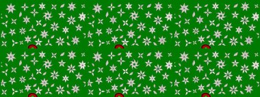 Çizgi çizimi kalıbı. Şirin çiçekler. Raster Moda kumaş deseni.